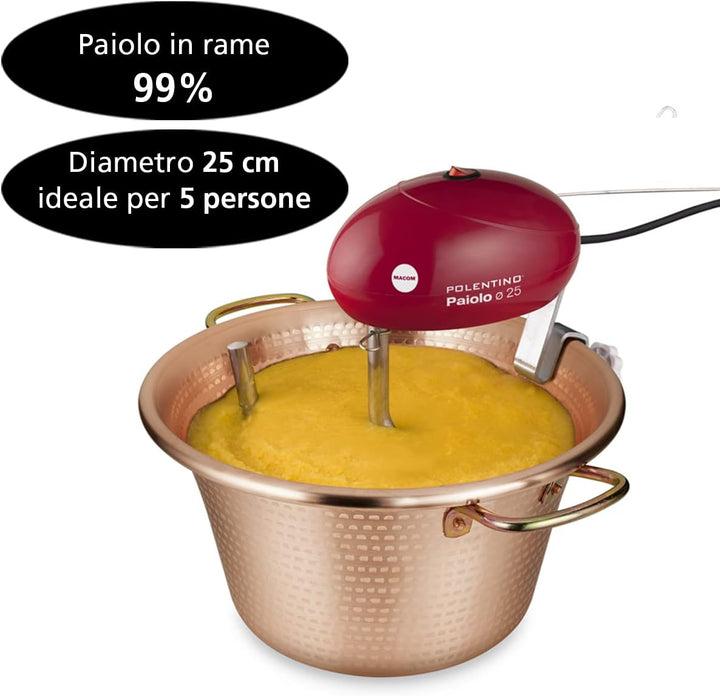 Macom 850 Kessel für Polenta (polentino), Kupfer, Durchmesser 25 cm