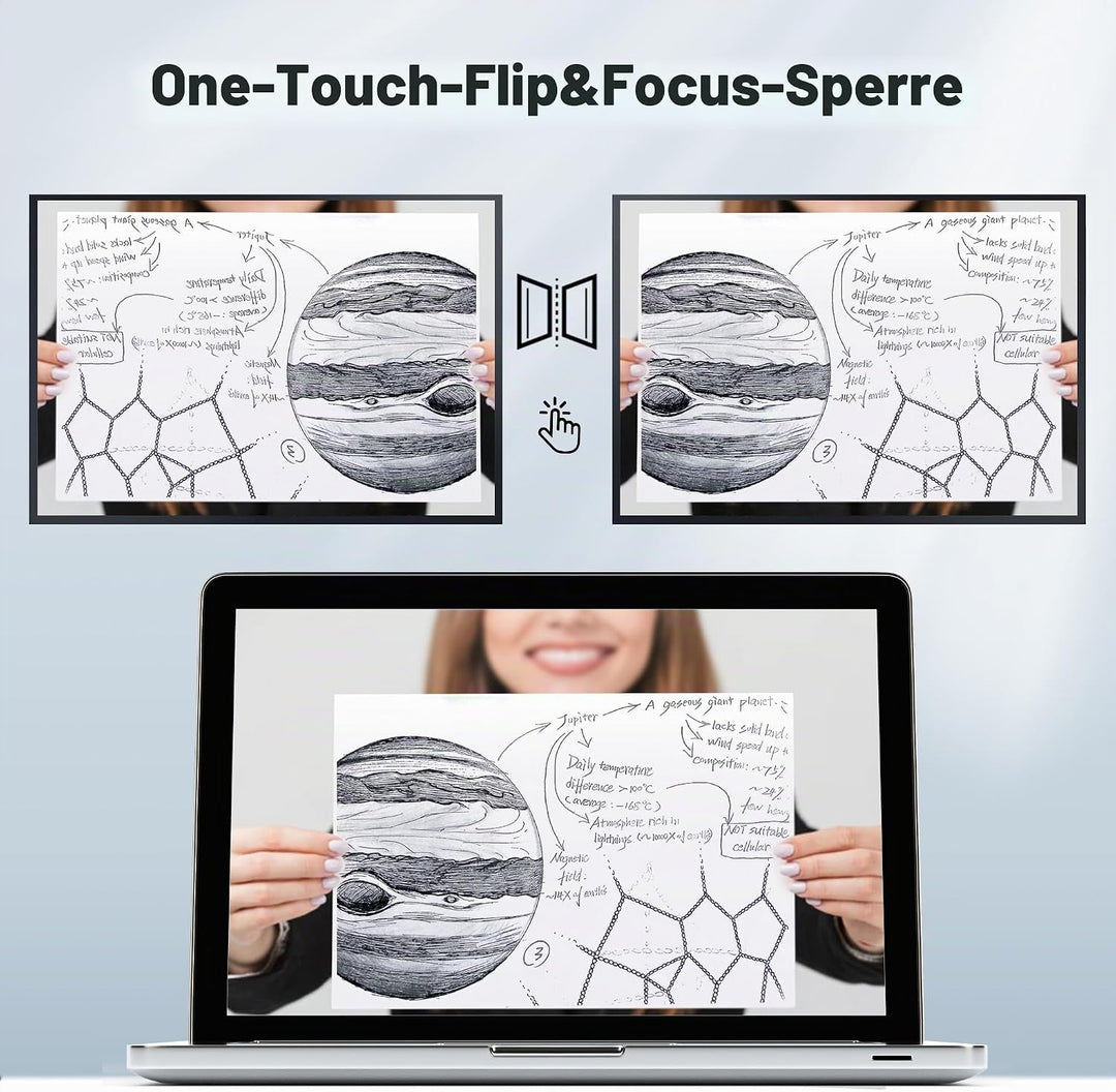 JOYUSING 13 Megapixel Dokumentenkamera und Visualizer USB, Vorlagen bis A3, LED Licht, AutoFocus, fü