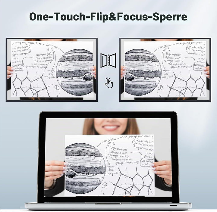 JOYUSING 13 Megapixel Dokumentenkamera und Visualizer USB, Vorlagen bis A3, LED Licht, AutoFocus, fü