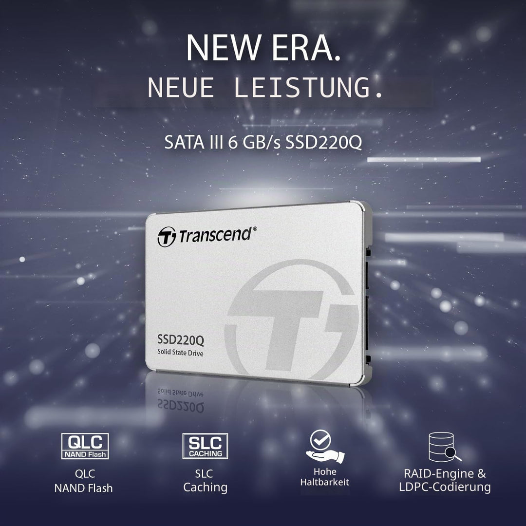Transcend 500GB SATA III 6Gb/s interne 2.5 Zoll SSD220Q 2.5 Zoll TS500GSSD220Q