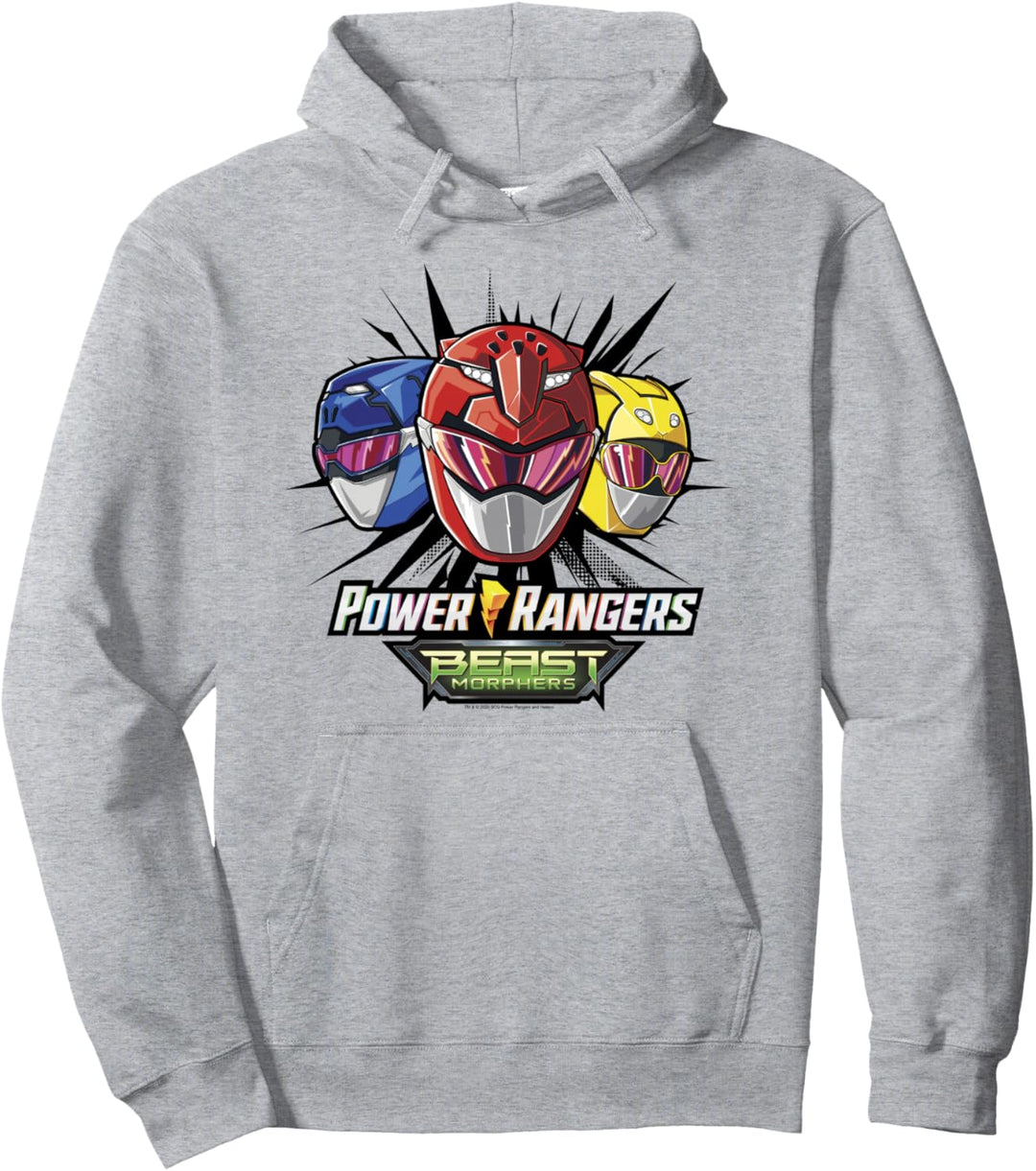 Power Rangers Group Shot Beast Morphers Helmets Pullover Hoodie