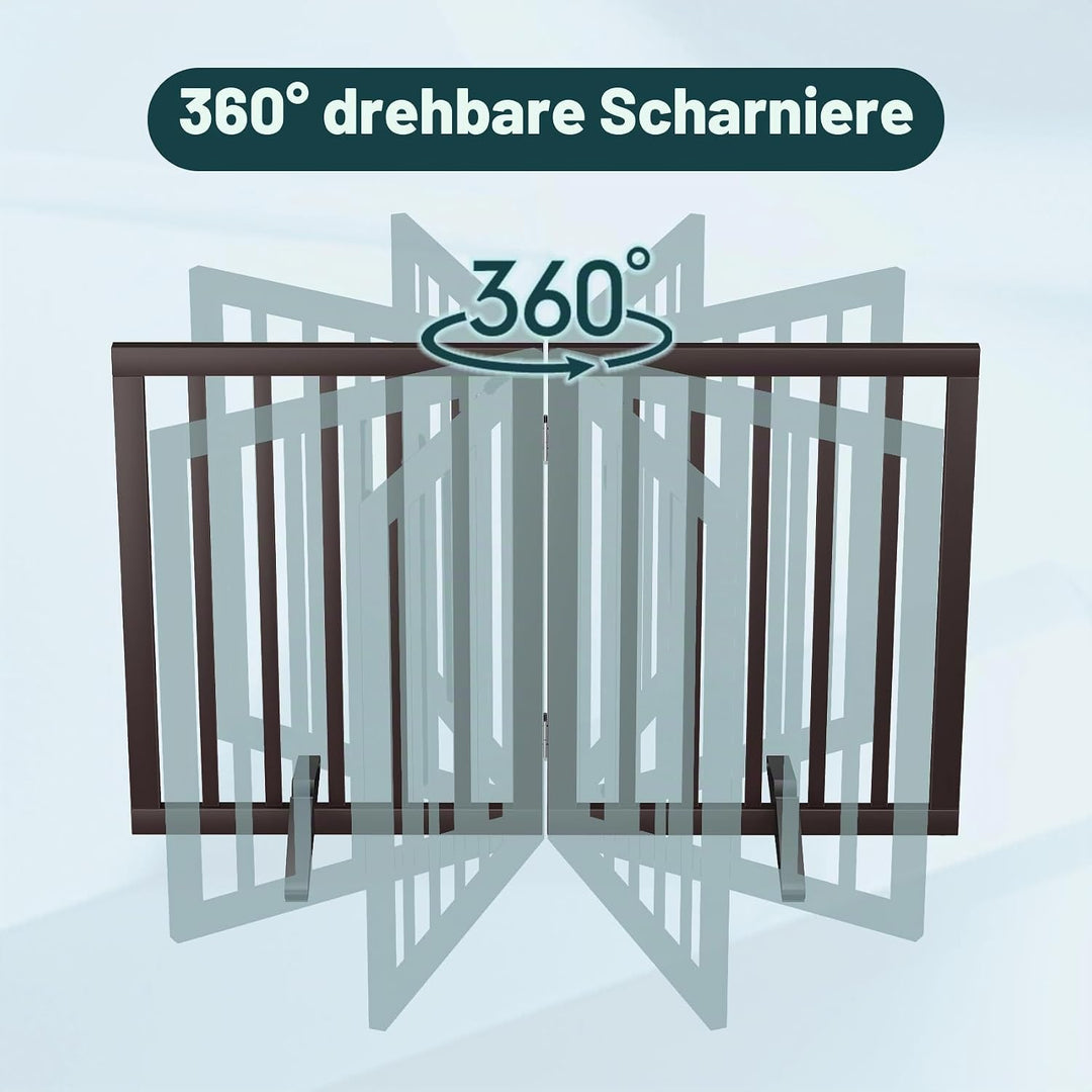 Semiocthome Freistehende Baby- & Haustiergitter aus Bambus, Hunde- und Katzengitter für Türen, Trepp