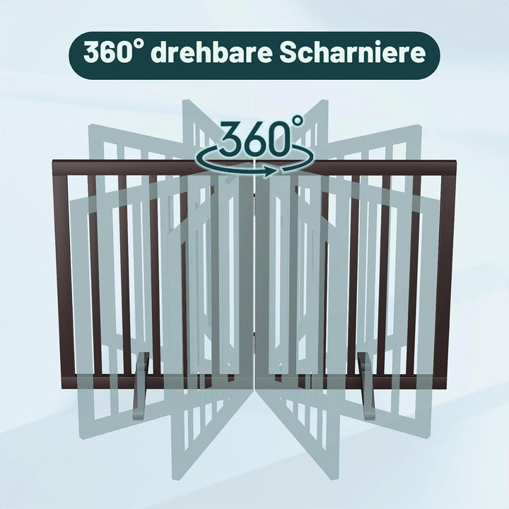 Semiocthome Freistehende Baby- & Haustiergitter aus Bambus, Hunde- und Katzengitter für Türen, Trepp