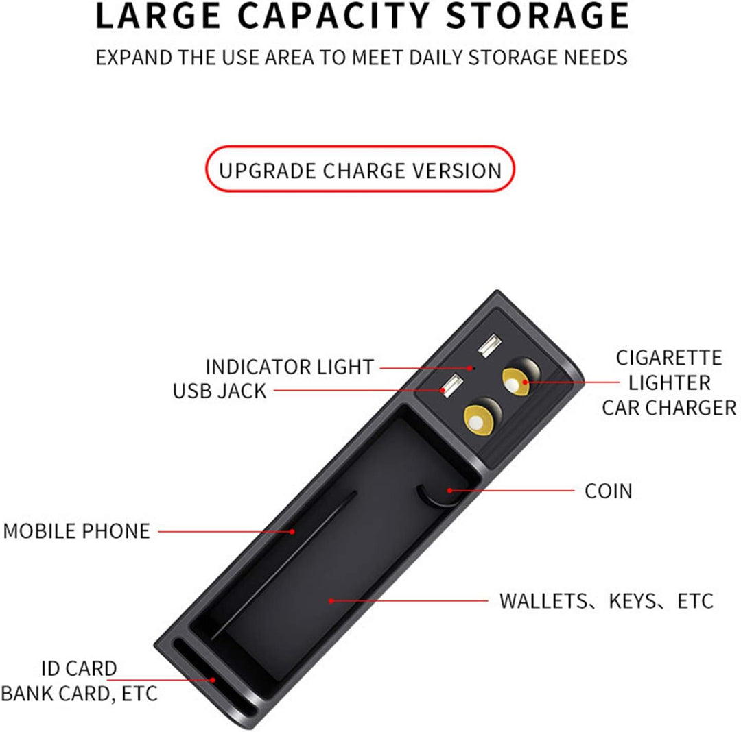 WOOSTAR Autositz Lückenfüller Organizer Mittelkonsole Aufbewahrungsbox PU-Leder Multifunktion mit Ge