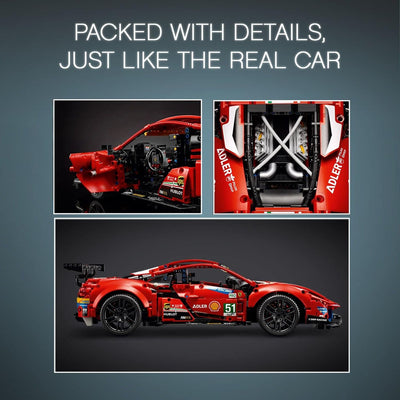 LEGO 42125 Technic Ferrari 488 GTE “AF Corse #51” Supersportwagen, Exklusives Sammlermodell, Modellb
