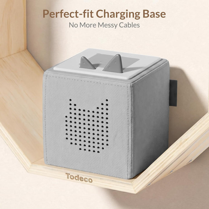 Todeco Tonie-Regal für Toniebox Hörfiguren, Magnetische Aufbewahrung für 60-70 Tonie, Wandregal und