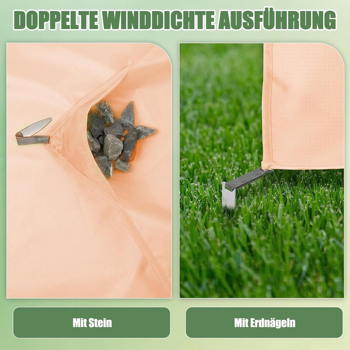 Mini Picknickdecke 210x220 cm, Wasserdichte, Ultraleichte, Tragbare Picknickdecke mit 4 Heringen, Ma