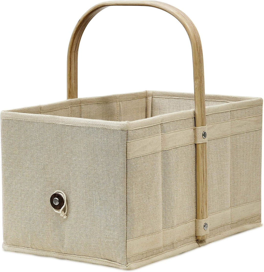achilles Einkaufskorb aus Holz mit Obst- und Gemüsenetz, Klappbarer Korb, Picknick-Korb, Einkaufsbox