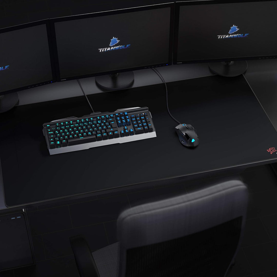 Titanwolf - Übergrösse Mauspad Gaming Titanwolf 1200x600mm XXXL Mousepad gross mit Motiv Tischunterl