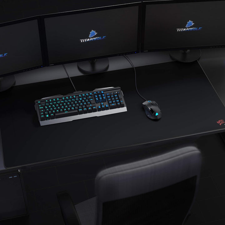 Titanwolf - Übergrösse Mauspad Gaming Titanwolf 1200x600mm XXXL Mousepad gross mit Motiv Tischunterl