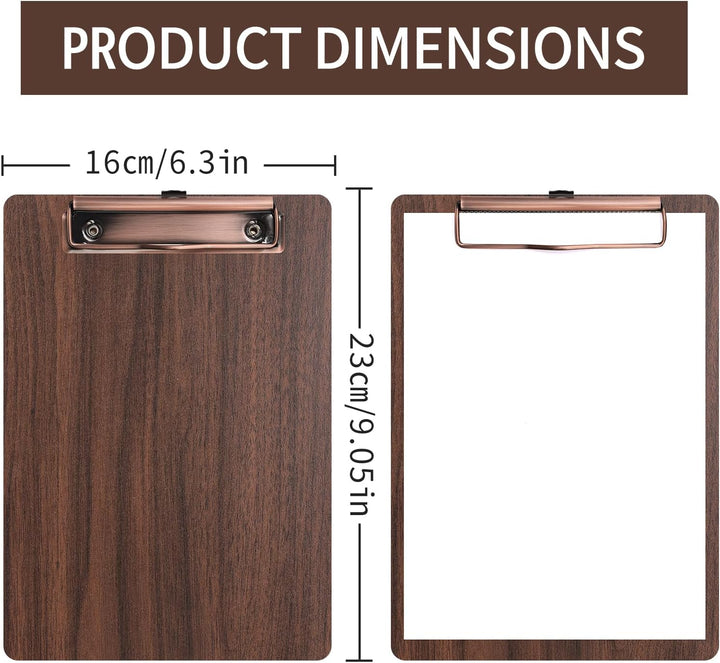 Klemmbrett A5,12 Stück Holz Klemmbretter mit Metalklemme,Schreibbrett Schreibplatte Clipboard A5-12P