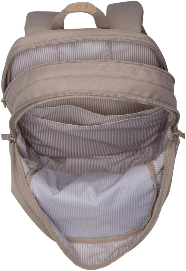 Beckmann, Rucksack Urban, für Schule Uni Arbeit Freizeit, mit extra Laptopraum, 30L Beige, Beige