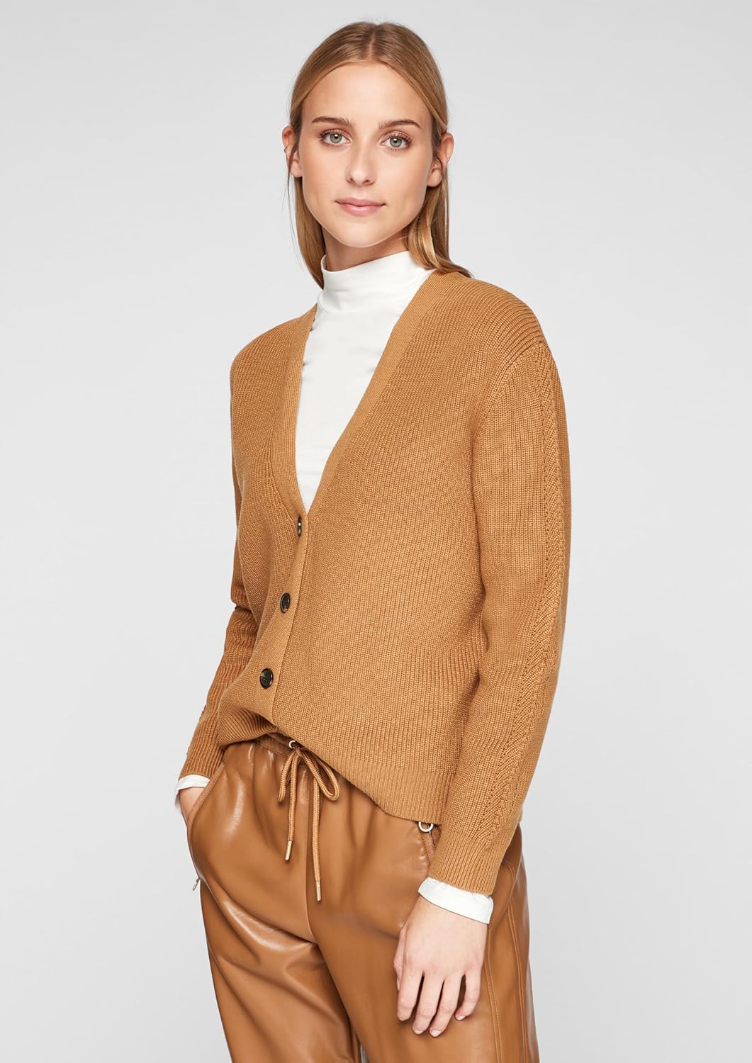 s.Oliver Cardigan aus Baumwollmix 40 8469_sandstein, 40 8469_sandstein