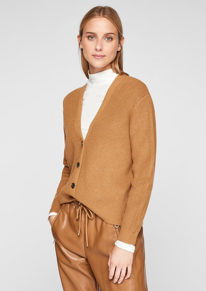s.Oliver Cardigan aus Baumwollmix 40 8469_sandstein, 40 8469_sandstein