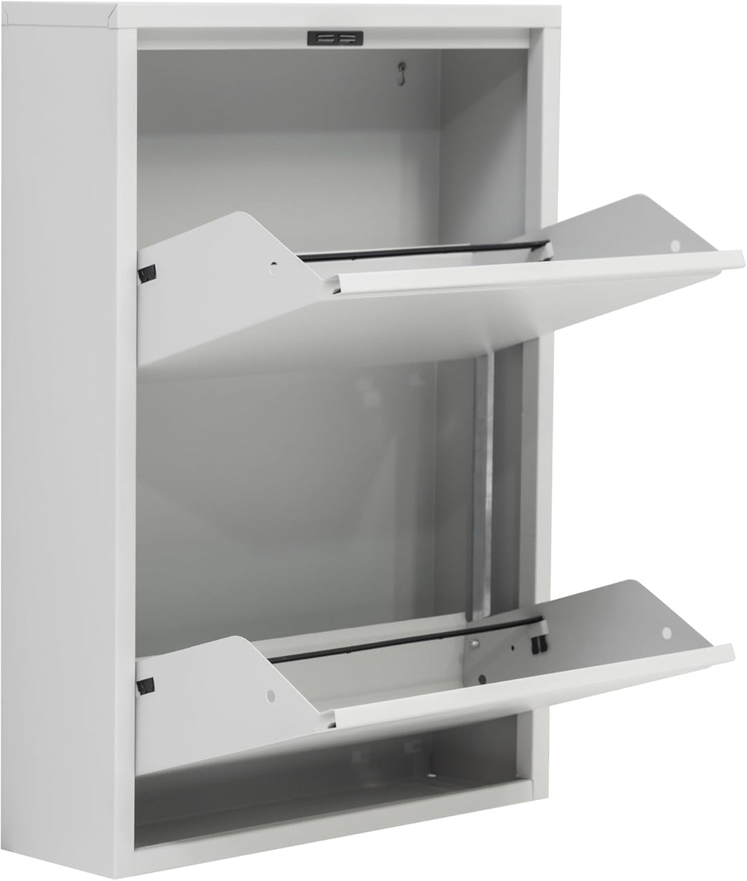 furni24 Schuhschrank Schmal – Platzsparender Metall-Schrank mit Magnetklappen, Platz für 4-6 Paar Sc
