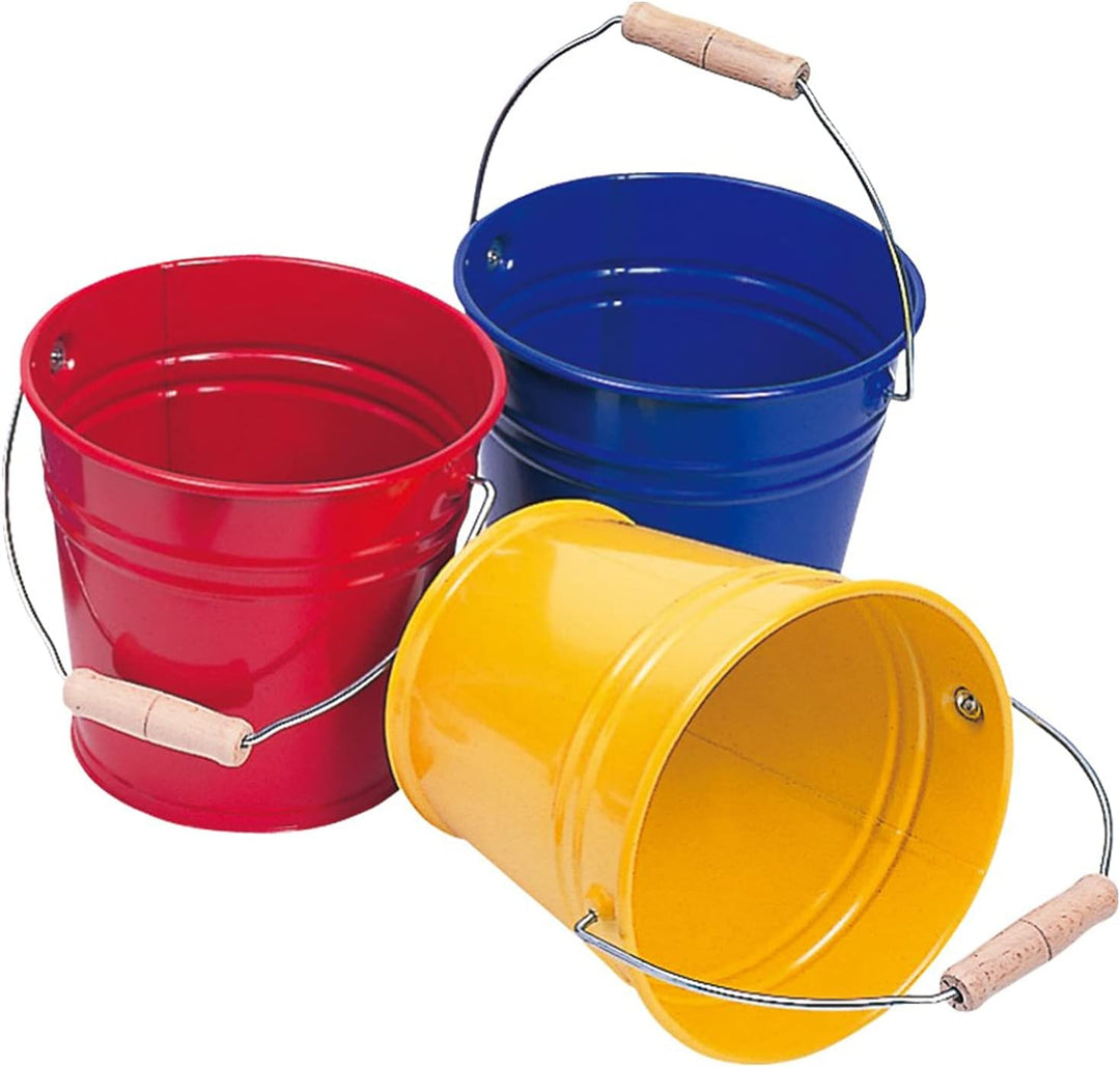535056 Metalleimer mit Holzgriff,blau