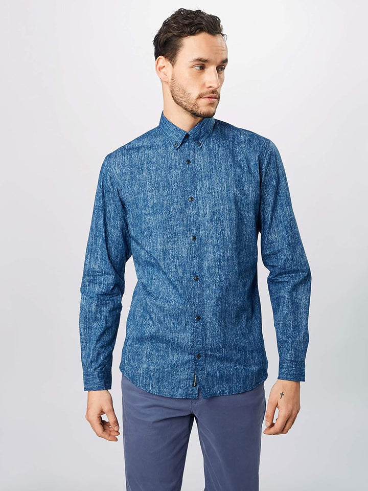 JACK & JONES Herren Hemd JCOBEN dunkelblau M