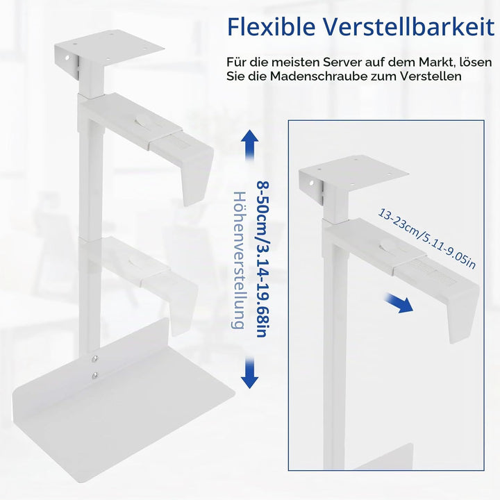 PC Halterung unter Schreibtisch, höhenverstellbar &amp; universell, platzsparende Aufhängung bis 30 kg T