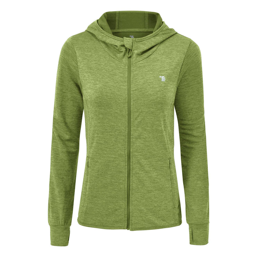 donhobo Damen Laufjacke Sportjacke Trainingsjacke Langarm Fitness Yoga Jacke Leicht Atmungsaktive Fu