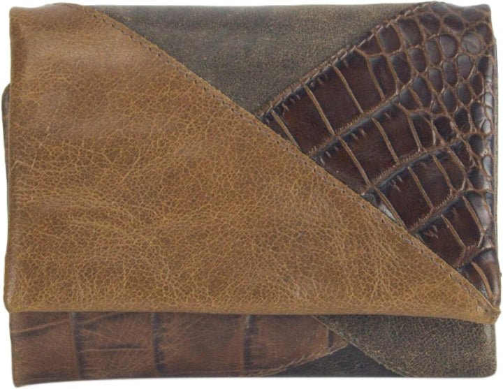 Sunsa Geldbörse. Damen Geldbeutel. Leder Portemonnaie mit RFID Schutz. Mittlere grosse Brieftasche m