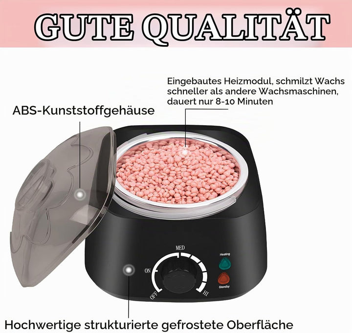 Wachswärmer Wachs Haarentfernung,Waxing Wachswärmer set,wachswärmer gerät,mit 400g Waxing Perlen,5 P