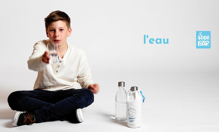 SodaBär® | Glasflasche für Wassersprudler (SodaStream*, Aarke*, uvm.) | 0,75l im Retro Look | Die ök