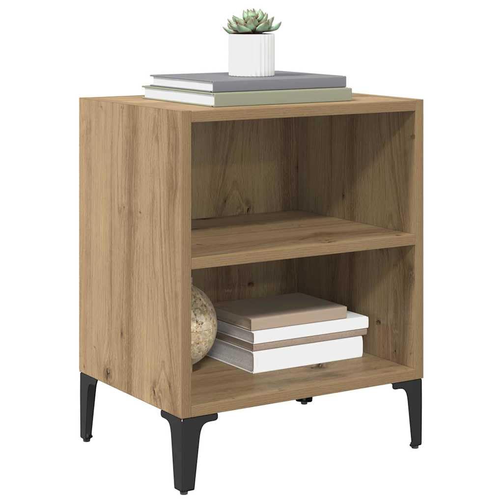 vidaXL Nachttische 2 Stück Artisan Eiche 40x30x50 cm Holzwerkstoff Handwerklich Gefertigter Eichenho
