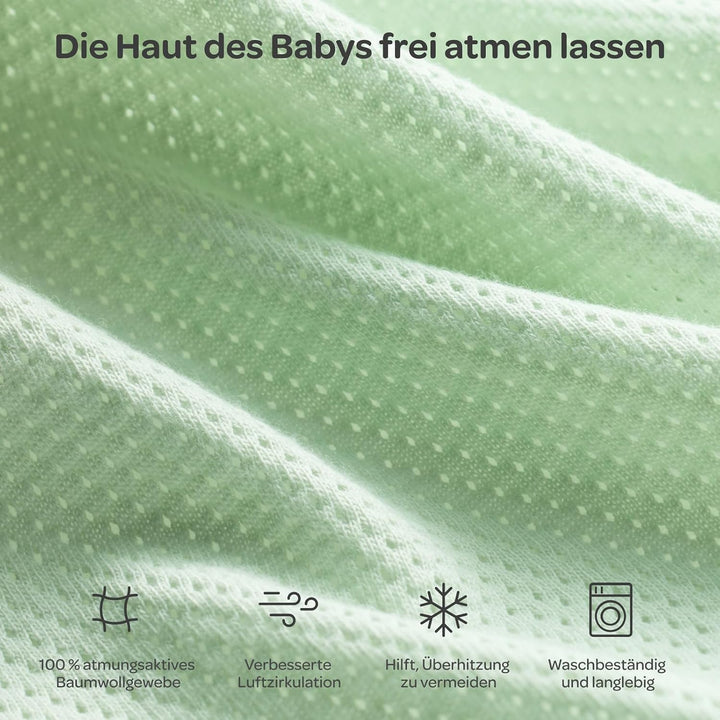 Momcozy Pucksack Baby 0-3 Monate, Atmungsaktives Netz 2er Set | 100% Baumwolle, Sommer Pucksack Neug