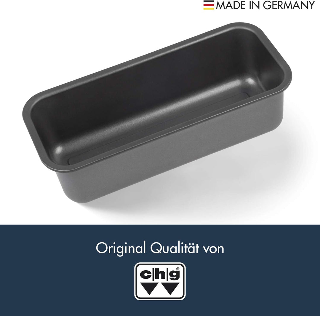 chg 9821-04 Antihaft 25er-Kastenform, Königskuchenform, Brotbackform, anthrazit-metallic, Made in Ge
