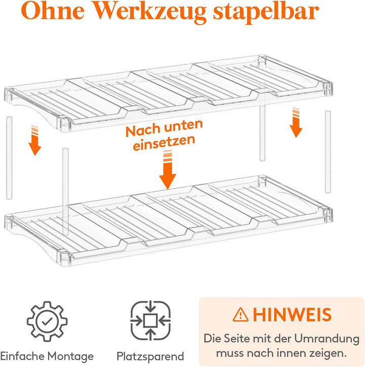 Lifewit Stapelbarer Flaschenorganizer aus Kunststoff für Zuhause, Tumbler- und Becherhalter, Transpa