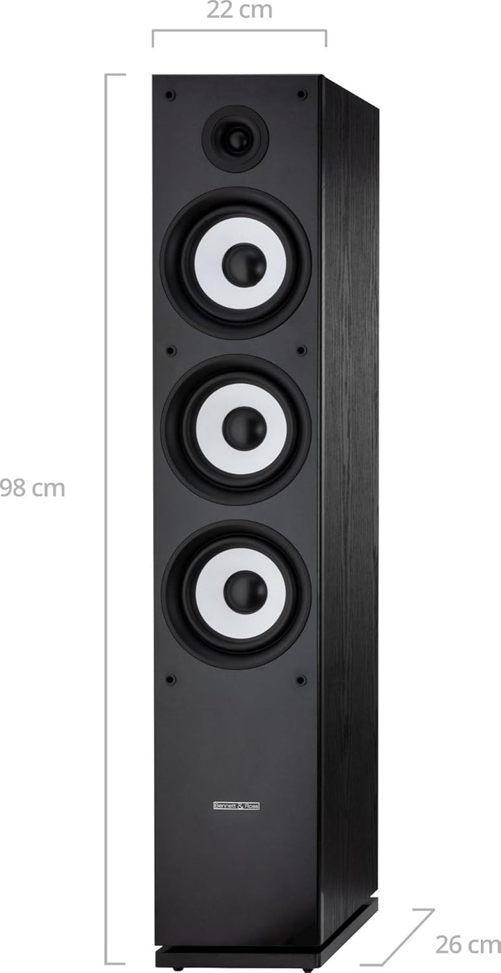 Bennett & Ross Ultrasphere 3-Wege HiFi Standlautsprecher Paar - 200W RMS - 2 x 6,5" Tieftöner - 6,5"