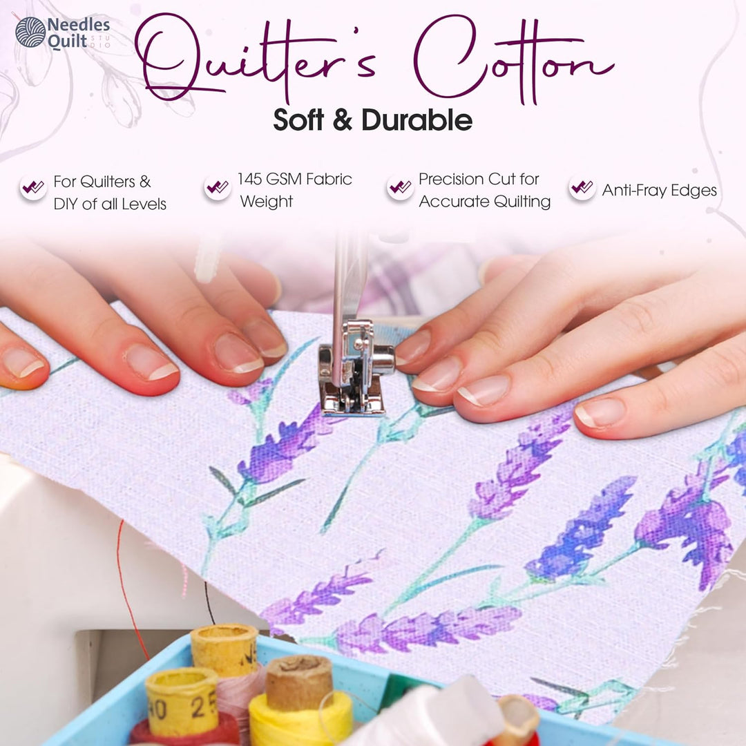 Needles Quilt Studio – 6.3 cm vorgeschnittenes 40 Stoffstreifen (Amethyst-Garten),Baumwollstreifen z