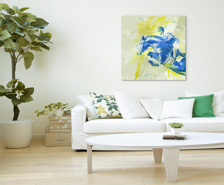 Paul Sinus Art Reitsport I 60x60cm SPORTBILDER Splash Art Wandbild Aquarell Art