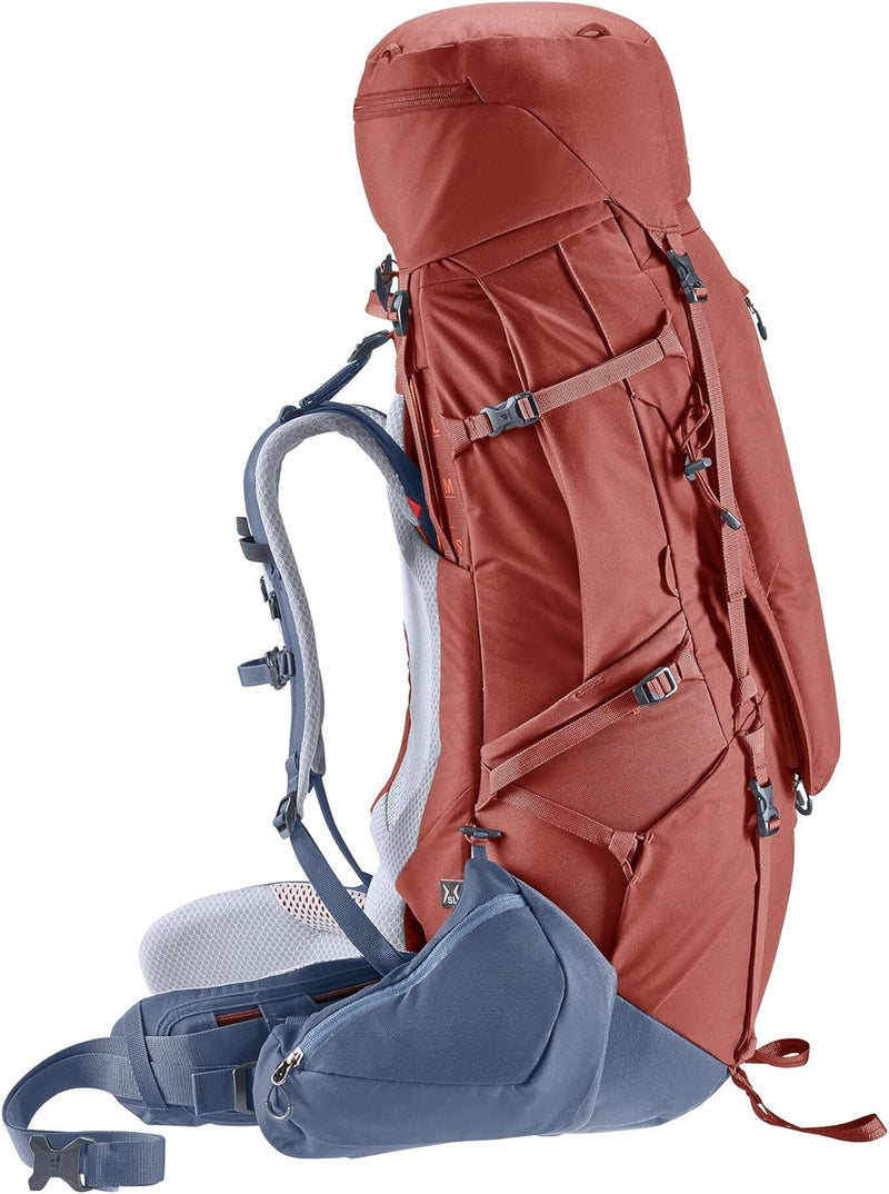 deuter Aircontact X 60+15 SL (Grösse S) Damen Trekkingrucksack, Redwood-ink