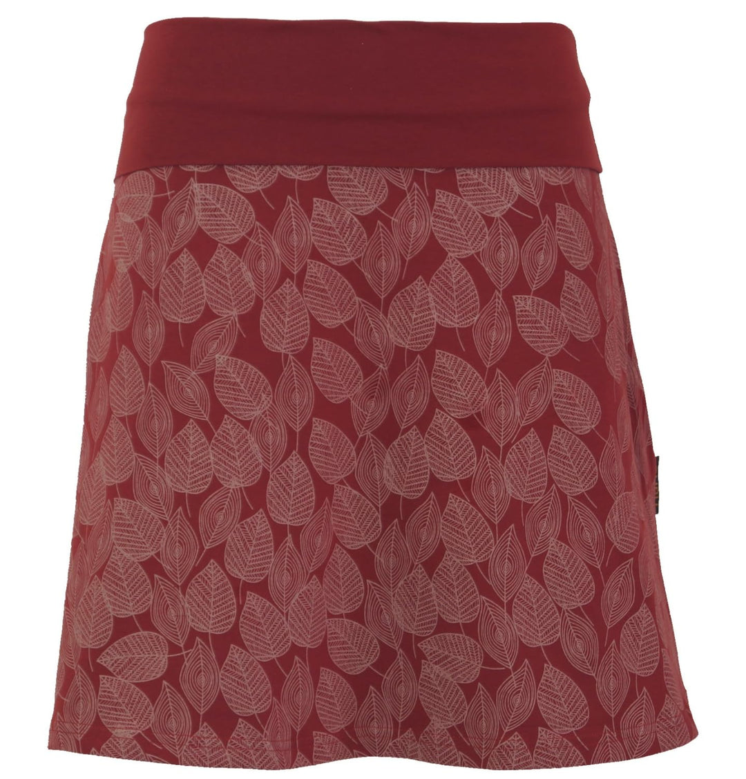 GURU SHOP Minirock aus Bio-Baumwolle, Tellerrock Herbstlaub Print Organic, Damen 36 Beere, 36 Beere