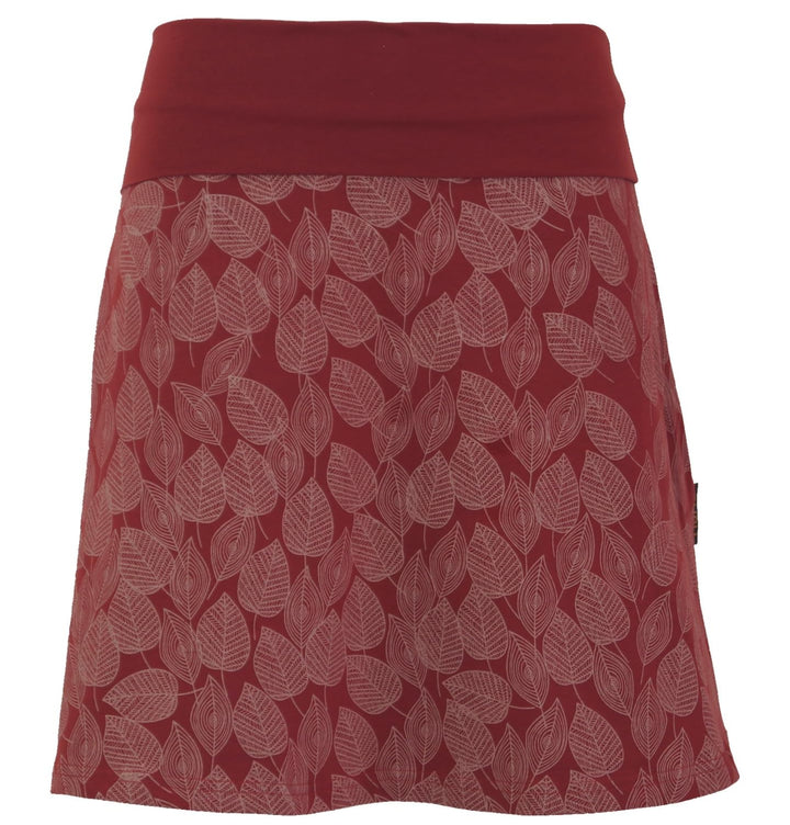 GURU SHOP Minirock aus Bio-Baumwolle, Tellerrock Herbstlaub Print Organic, Damen 36 Beere, 36 Beere