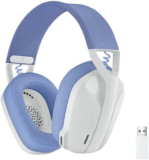 Logitech - G435 Lightspeed Wireless Gaming Headset - Weiss, 981-001074, schwarz