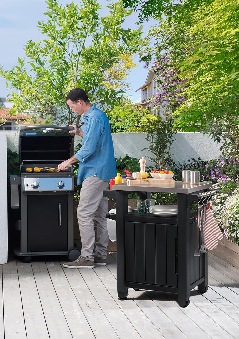 Keter BBQ Beistelltisch Unity, Graphit, L 70 x B 54 x H 90