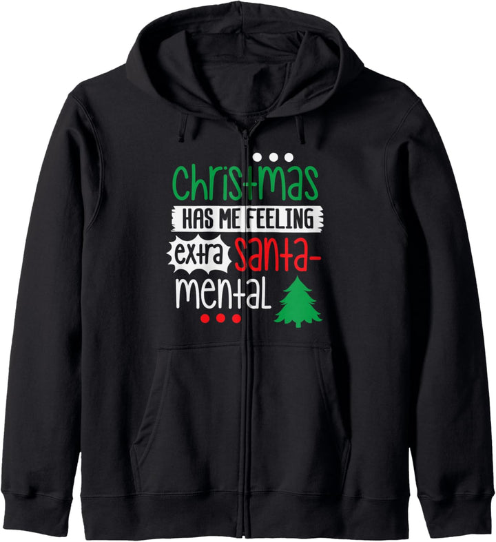 Weihnachten hat mich extra Santa-Mental lustig fühlen Kapuzenjacke