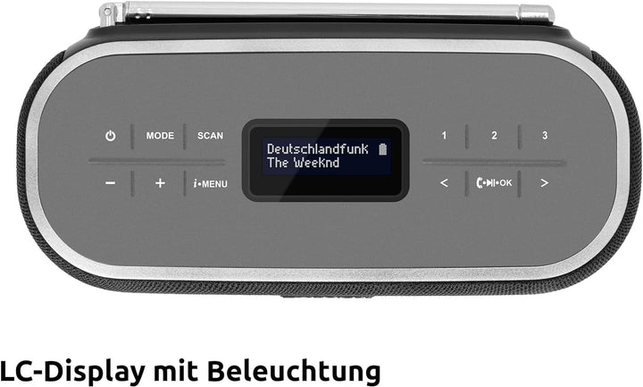 TechniSat VIOLA BT 1 - tragbarer Bluetooth-Lautsprecher mit DAB+ Digitalradio (UKW, DAB, Uhr, Weckti