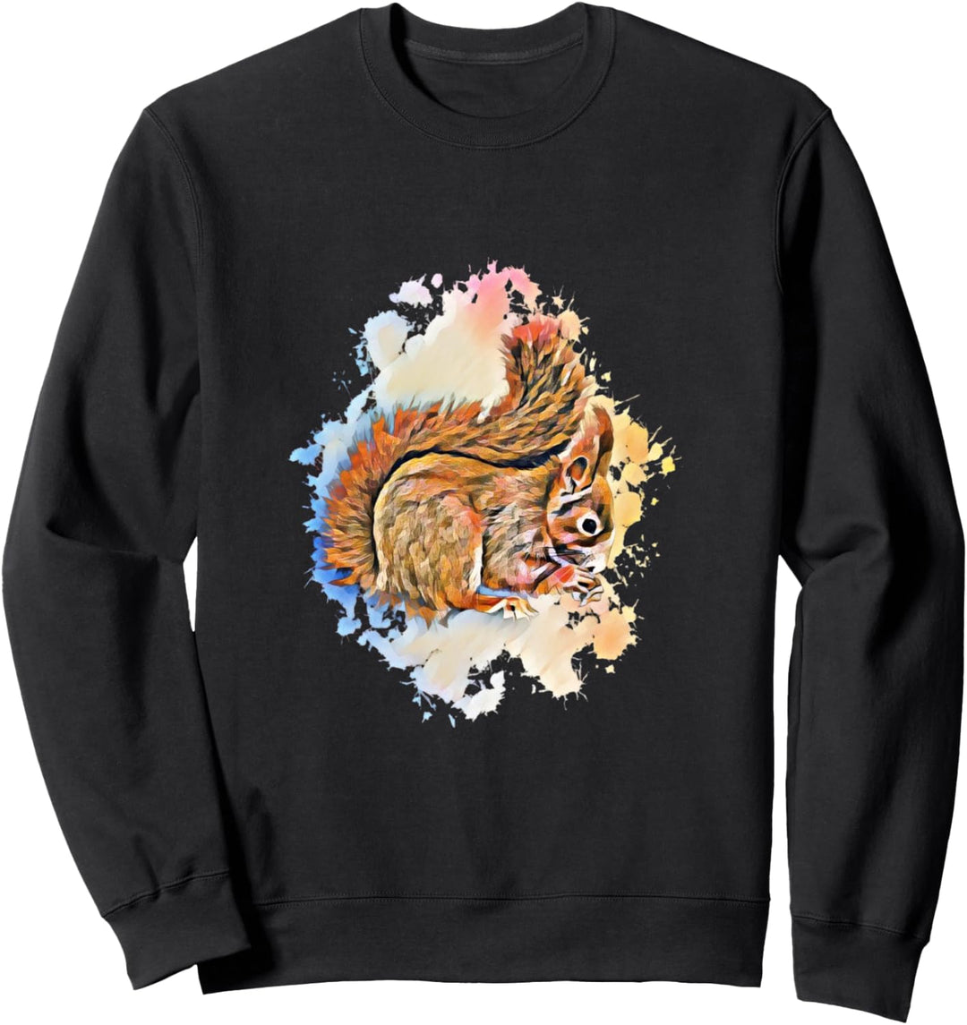 Eichhörnchen Motiv Streifenhörnchen buntes Design Nagetiere Sweatshirt