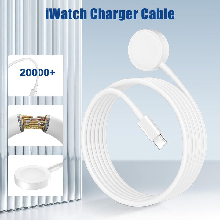 für Apple Watch Ladekabel Original, 20W USB C Ladegerät Schnellladegerät mit Magnet iWatch Kabel 2M
