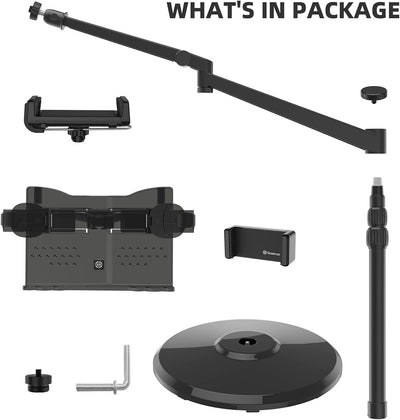 Smatree Notenständer iPad Floor Stand, iPad Mini 6 8,3 Zoll Mount Holder 360 Grad Drehbar Höhenverst