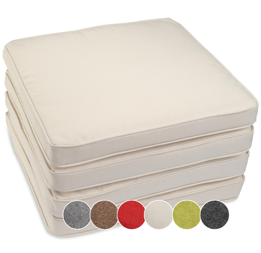 sunnypillow 4er Set Stuhlkissen wasserdicht UV-lichtecht 40 x 40 x 5cm | Polsterauflage Auflage für