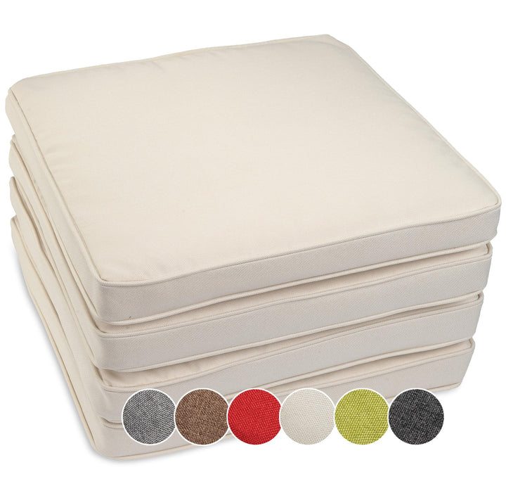sunnypillow 4er Set Stuhlkissen wasserdicht UV-lichtecht 40 x 40 x 5cm | Polsterauflage Auflage für