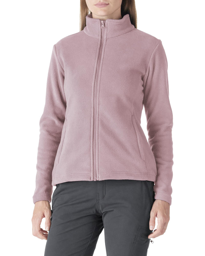 Outdoor Ventures Damen Fleecejacke mit Durchgehendem Reissverschluss Stehkragen Frauen Leichte Fleec