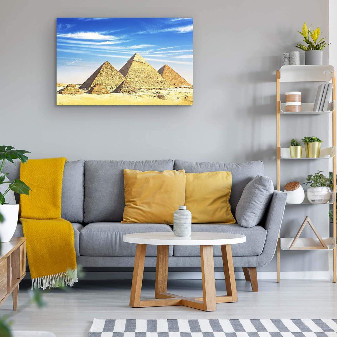 Startonight Bilder Blauer Himmel und Ägypten Pyramiden, Leinwandbilder Moderne Kunst, Landschaft Wan