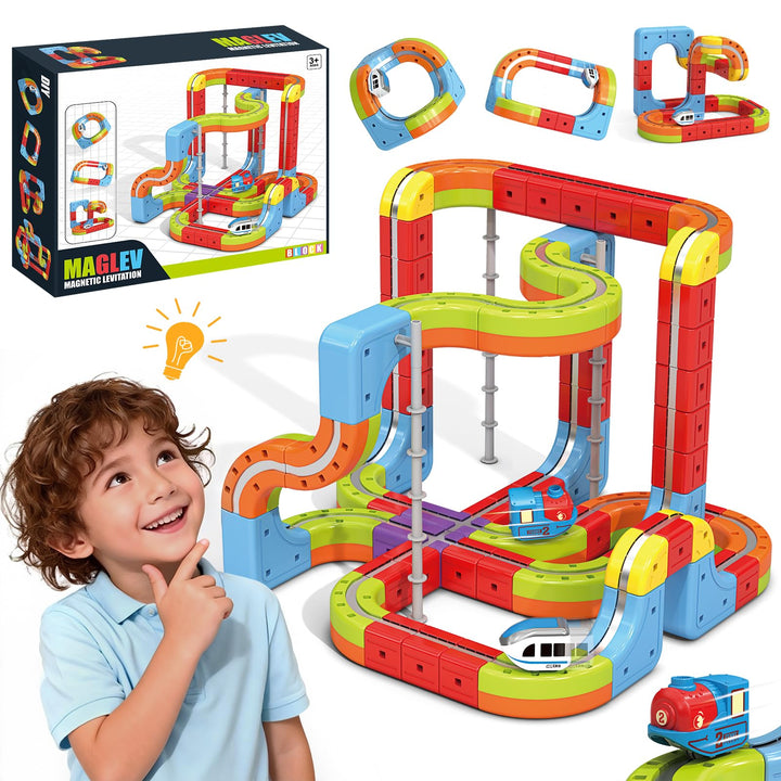 YESHIN Clickrail Electric Train Set, DIY Eisenbahn Elektrisch Cube Track YESHIN Elektrischer Zug Set