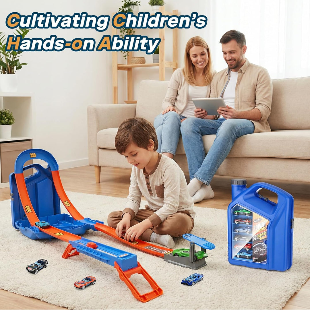 Spielzeugauto-Trackset, Rennauto Spielzeug Kraftstofftank Rennstrecke für Kinder, Rennstrecke Auto S