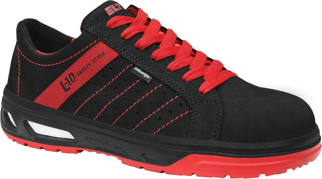 ELTEN Schuhe, Breezer XX10 Low ESD S1 44 EU Schwarz Rot, 44 EU Schwarz Rot